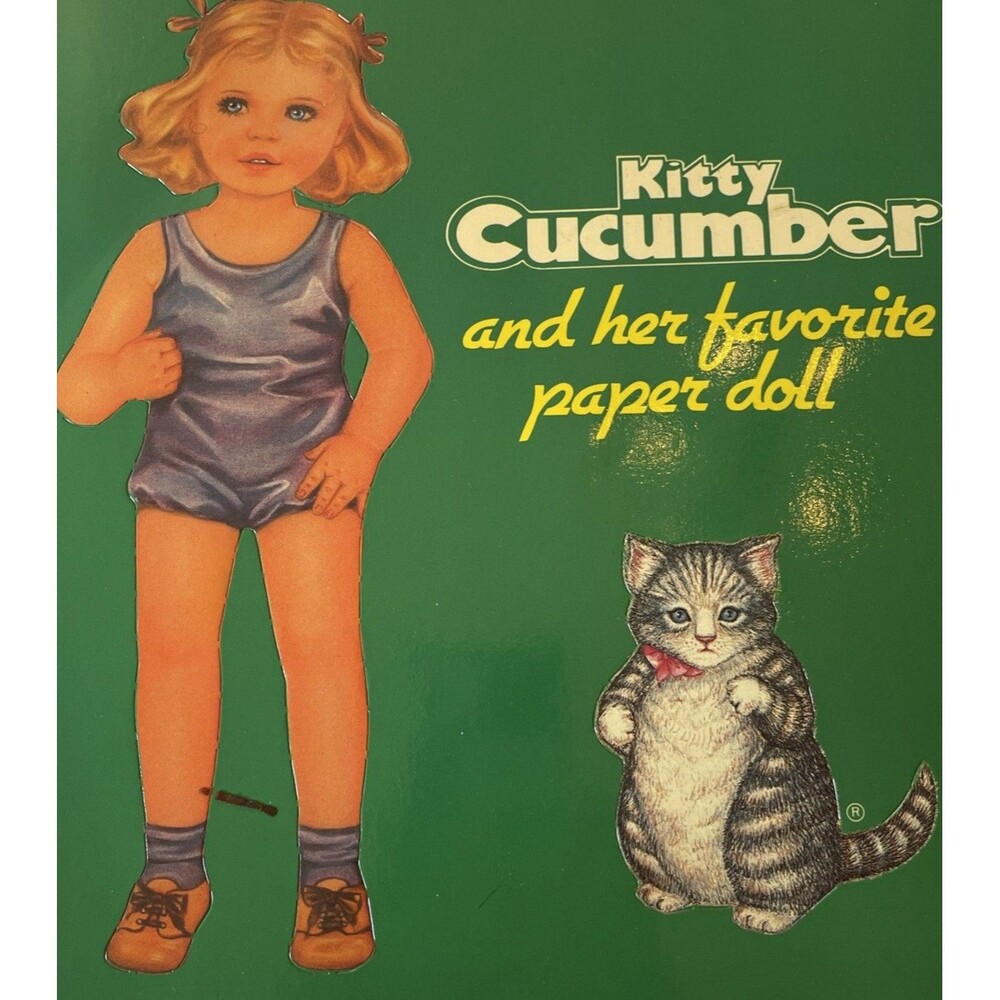 Vintage 1985 Merrimack Paper Dolls Book Kitty Cucumber
